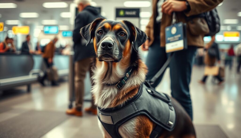 assistenzhund am flughafen