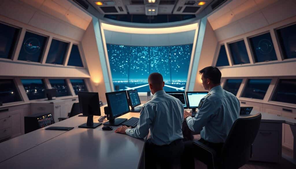 arbeitsplatz radar kontrollraum
